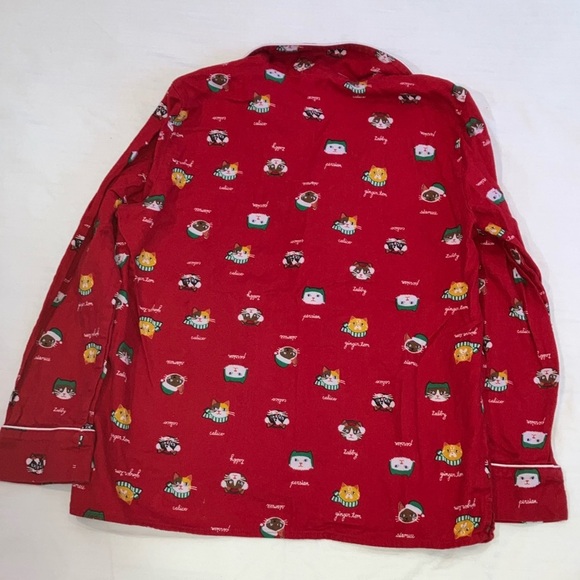 Lands' End festive cats women's XS (size 2-4) Pajama Top / Playful cats - Picture 8 of 16